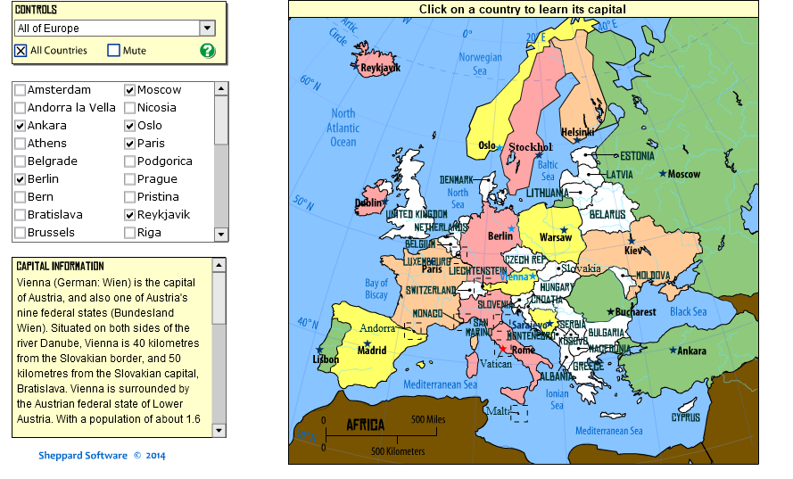 European Geography - Capitals