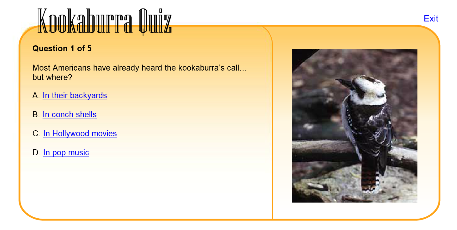 Kookaburra Quiz