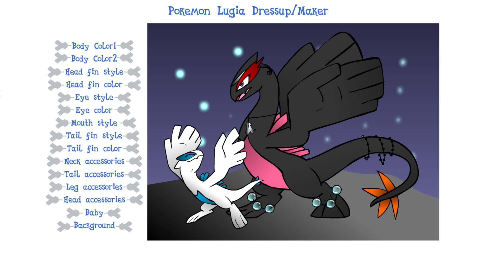 Pokemon Lugia Dressup/Maker