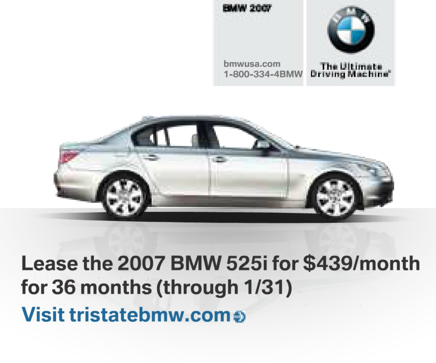 BMW 525i "Can't Be Copied" 300x250 Banner Ad (United States)