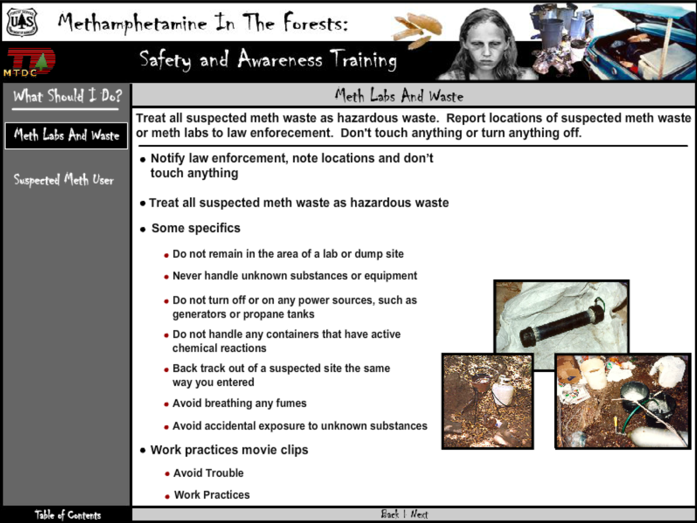 Methamphetamine In The Forests: Safety and Awareness Trainig