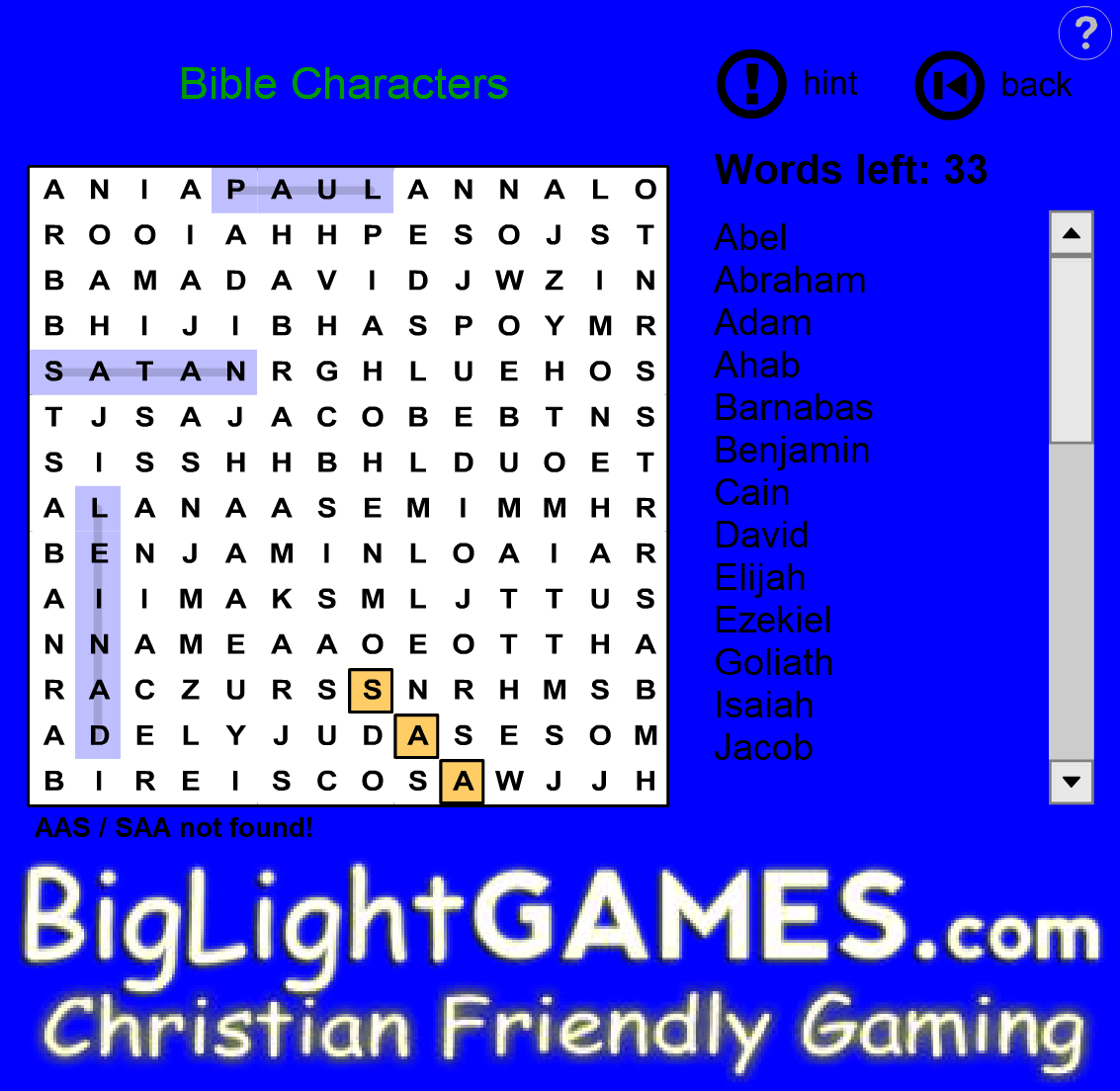 Bible Characters Word Search