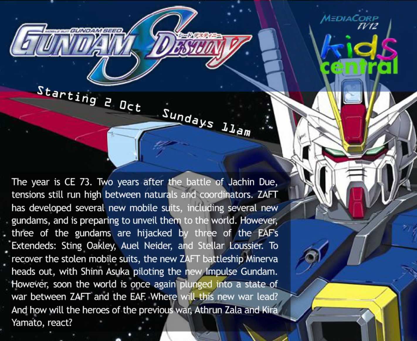 Kids Central Singapore: Gundam Destiny TV Program Information