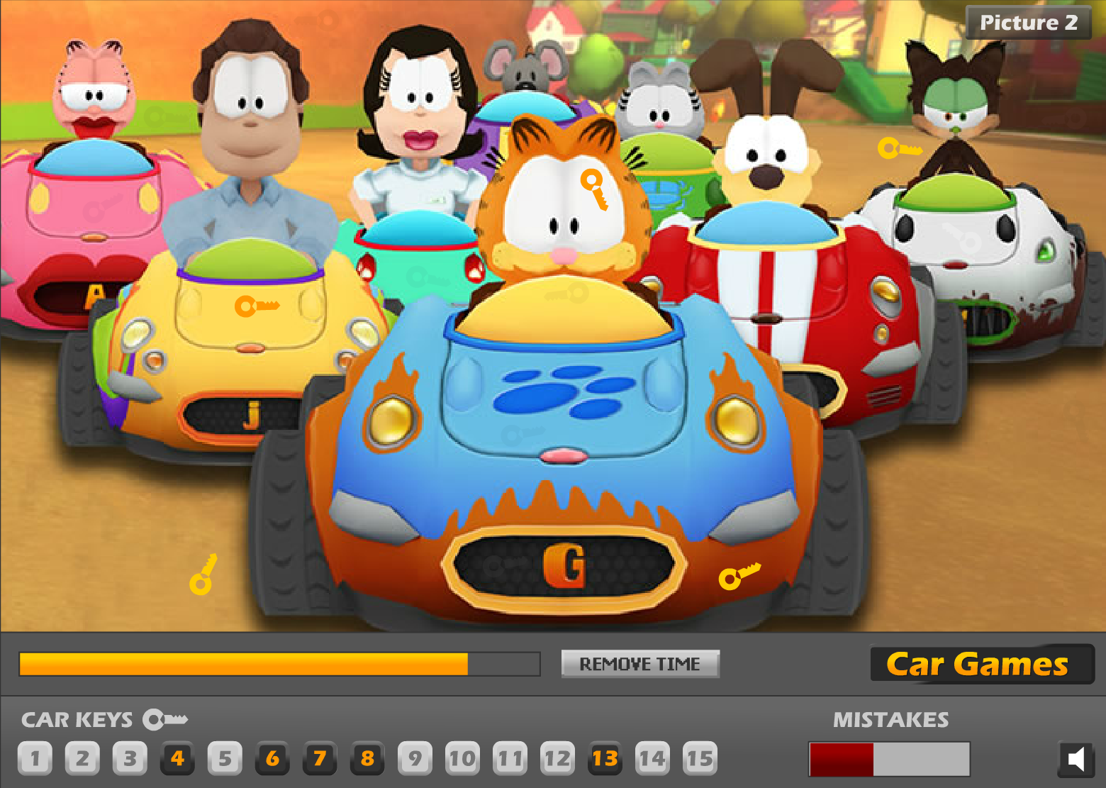 Garfield Kart Keys