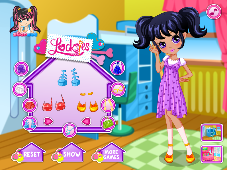 Locksies Girls Elli Dress Up Game