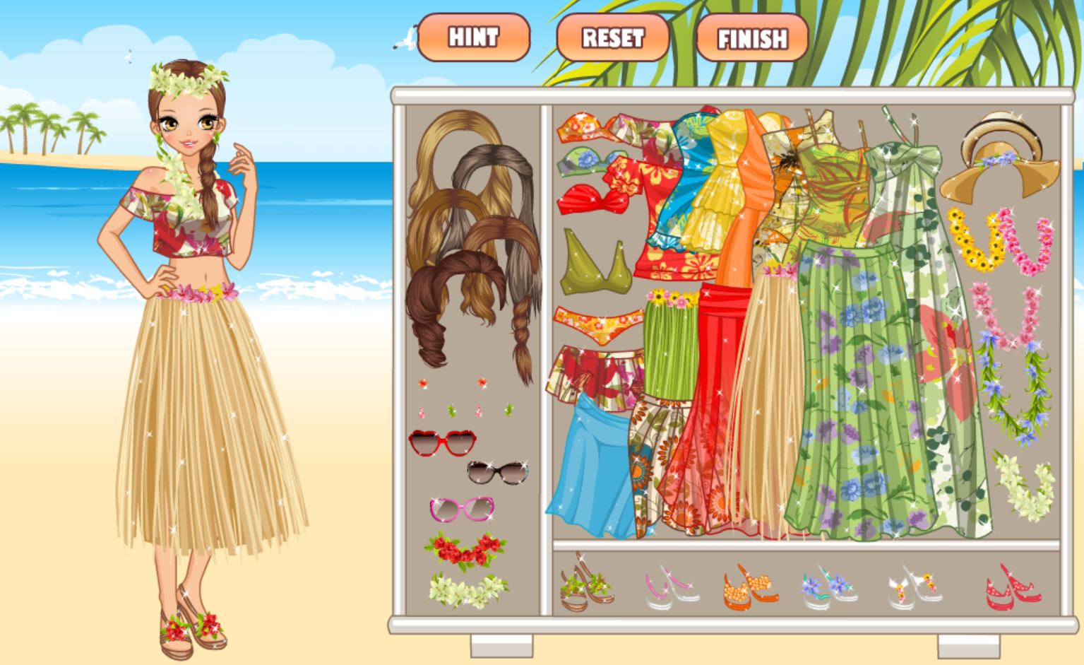 Cute Hawaiian Girl Dress Up Game