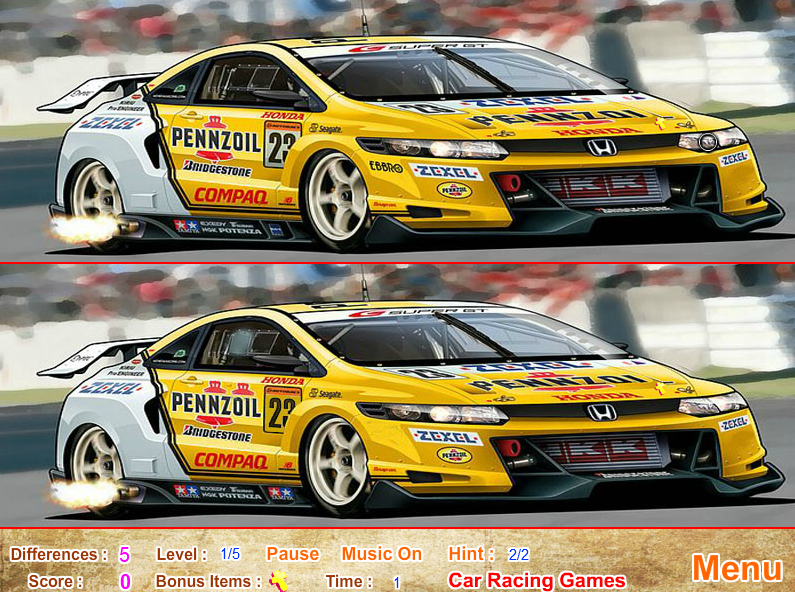 Spot Differences - Race Car