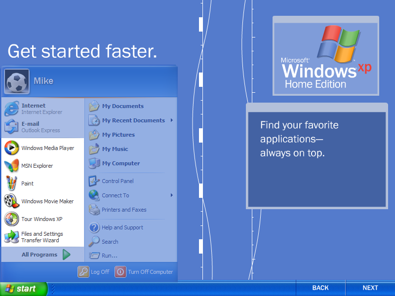 Experience Windows XP Home Edition