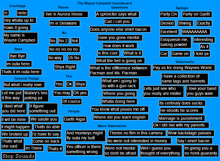 Wayne Campbell Soundboard