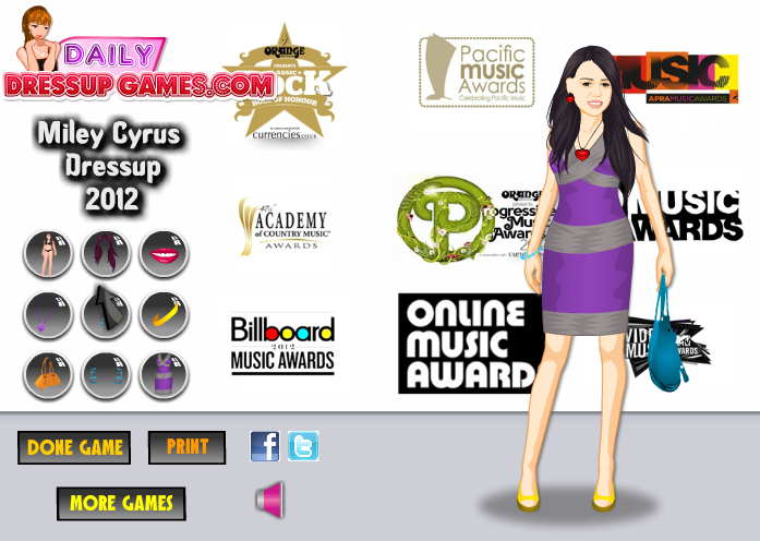 Miley Cyrus Dressup 2012