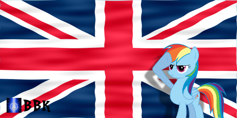 Rainbow Dash salutes the UK