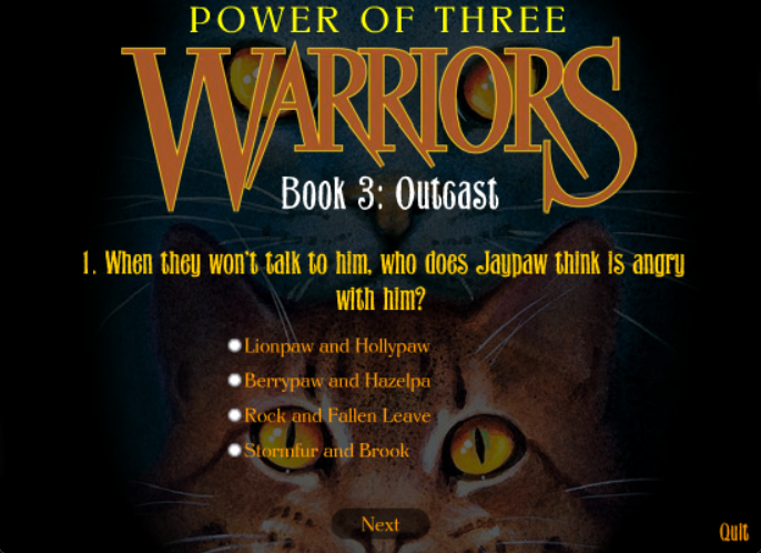 Warriors: Power of Three - Book 3: Outcast Quiz