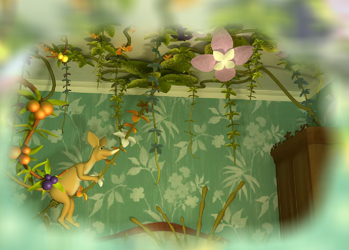 Sniff, swinging on liana