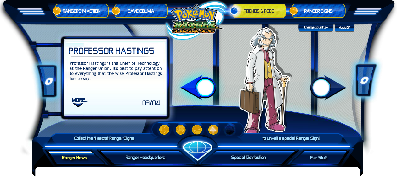 Pokémon Ranger: Guardian Signs Microsite