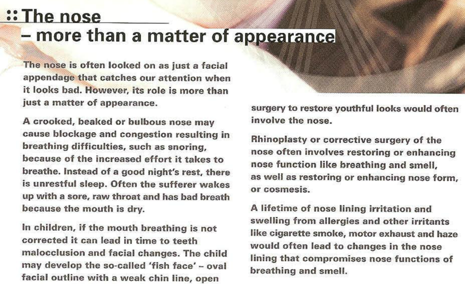 The Nose - More than a matter of appearance