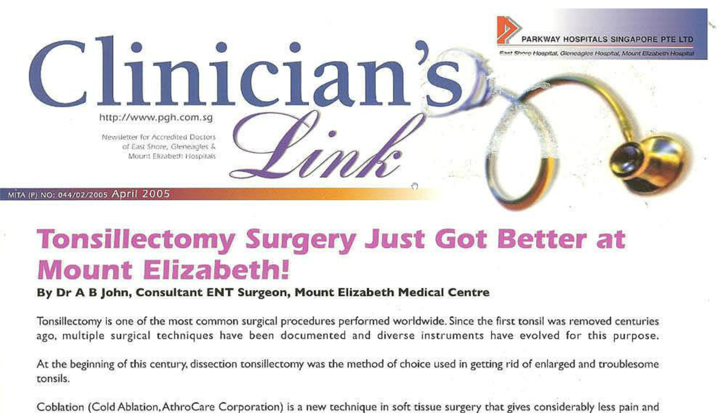 Clinician's Link April 2005