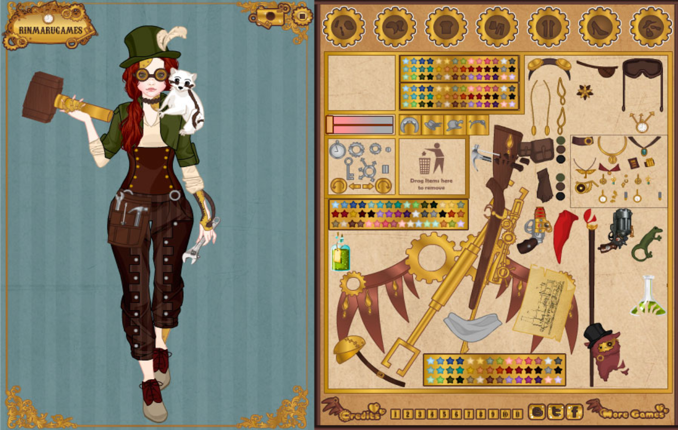 Mega steampunk dress up game