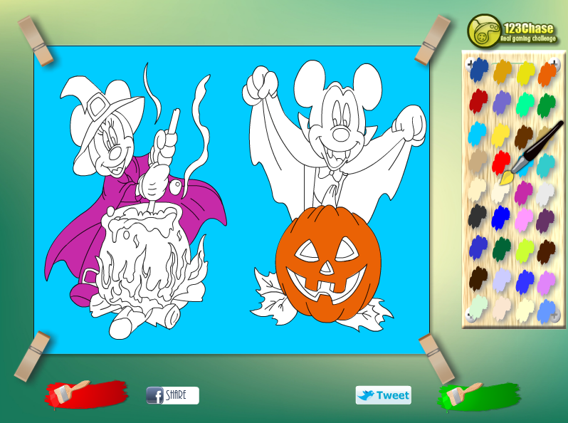 Halloween Time Mickey Kids Coloring