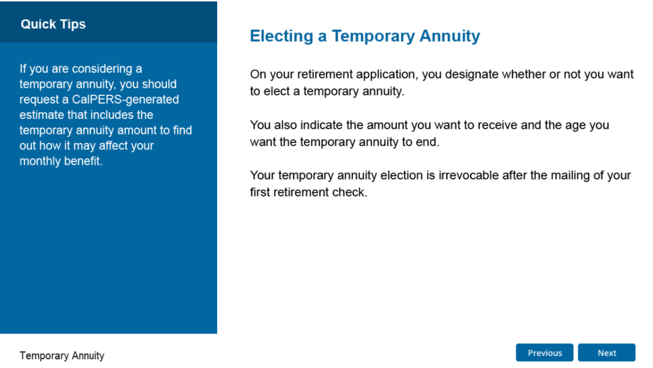 Temporary Annuity