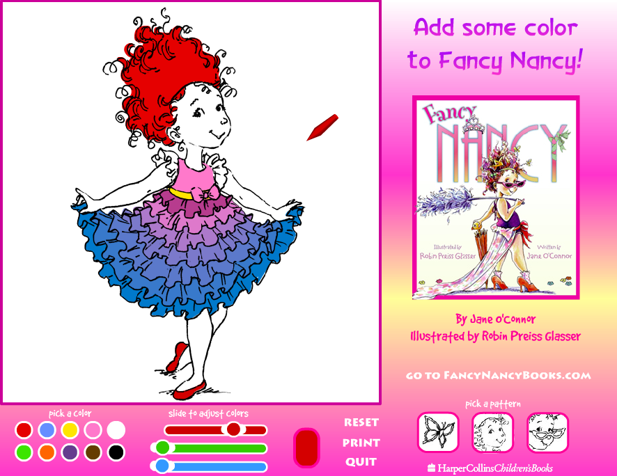 Fancy Nancy Coloring Game