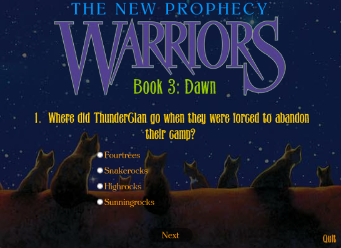 Warriors: The New Prophecy - Book 3: Dawn Quiz