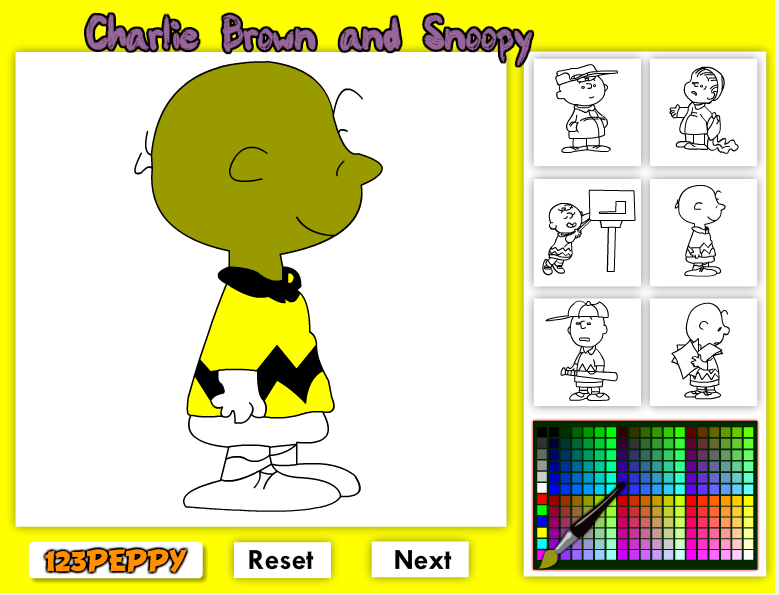 Charlie Brown and Snoopy Online Coloring Game