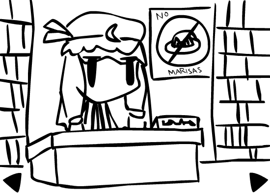 Marisa attempts to enter Patchy’s library!