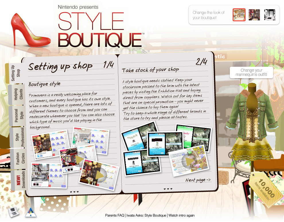 Nintendo Presents Style Boutique Microsite