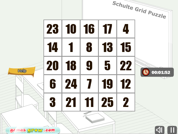 Schulte Grid Puzzle