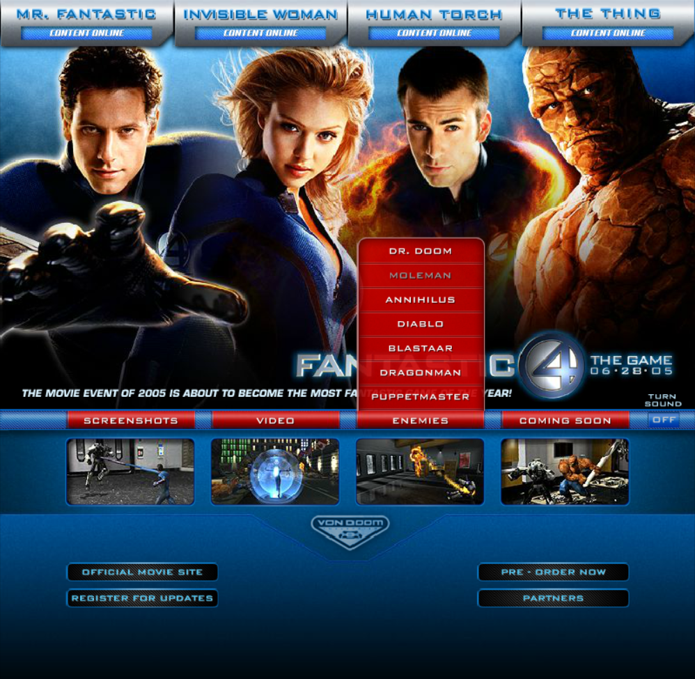 Fantastic 4: The Game Microsite