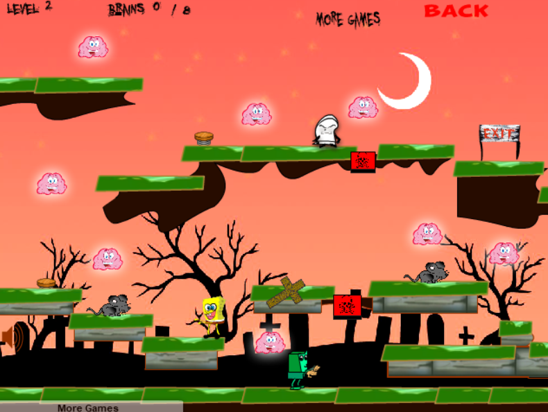 Spongebob and Zombie at the Cemetery