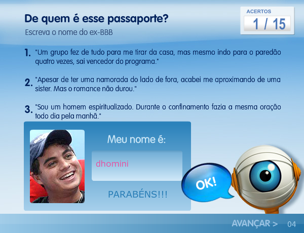 Quiz Passaporte BBB