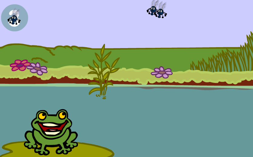 Yummy Flies for a Ribbety Green Frog