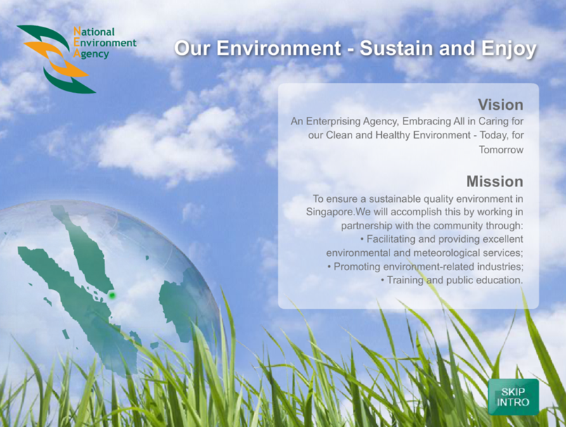 National Environment Agency Singapore 2009 Annual Report Website Intro