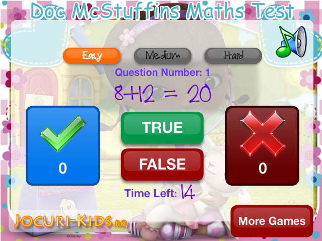 Doc McStuffins Maths Test