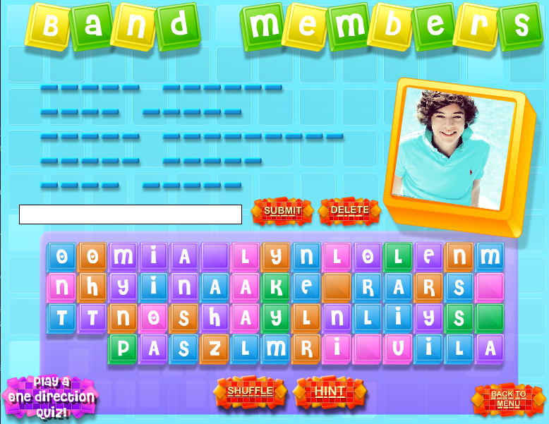 One Direction Trivia Scramble