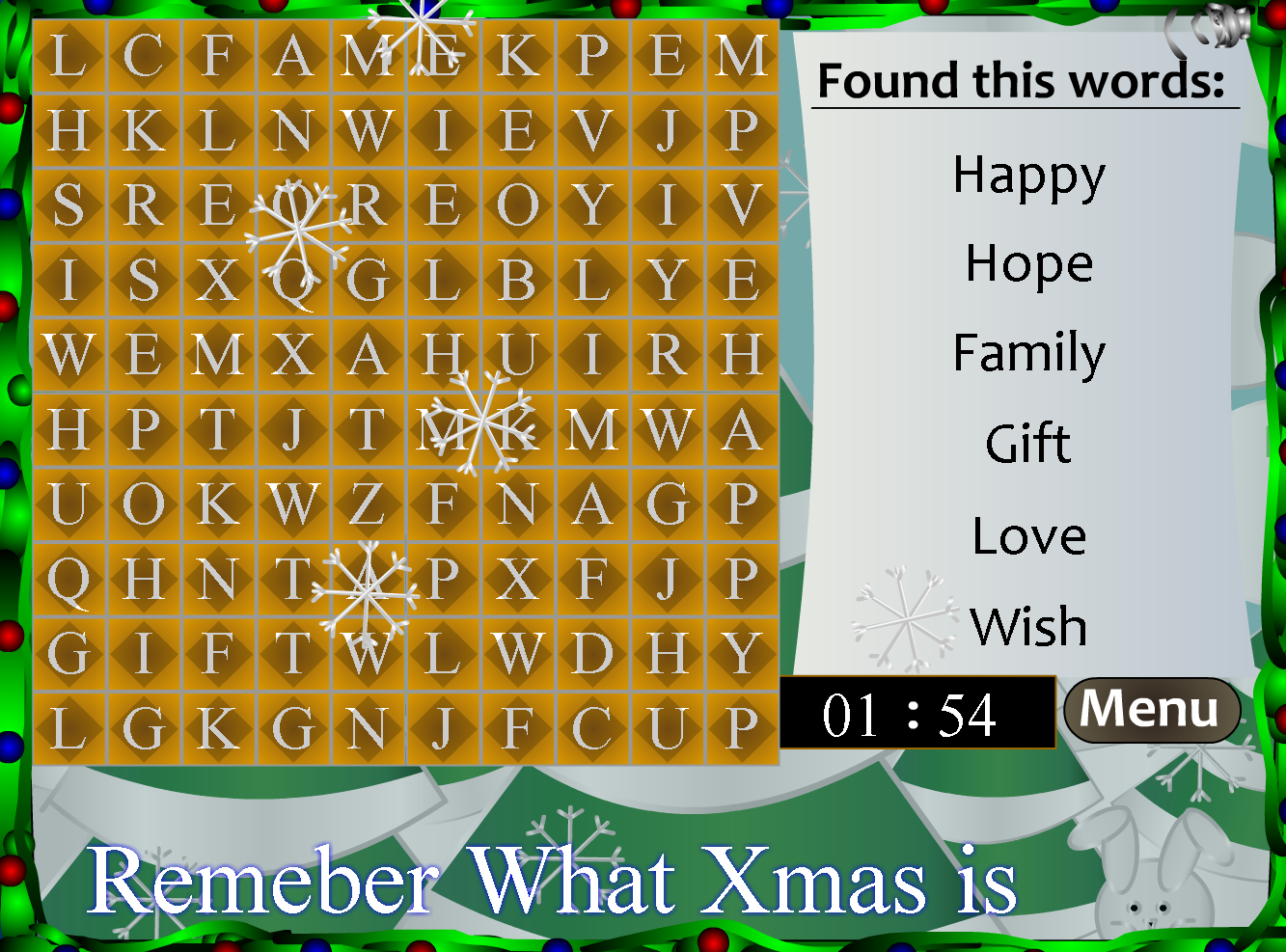 Chirstmas Word Search