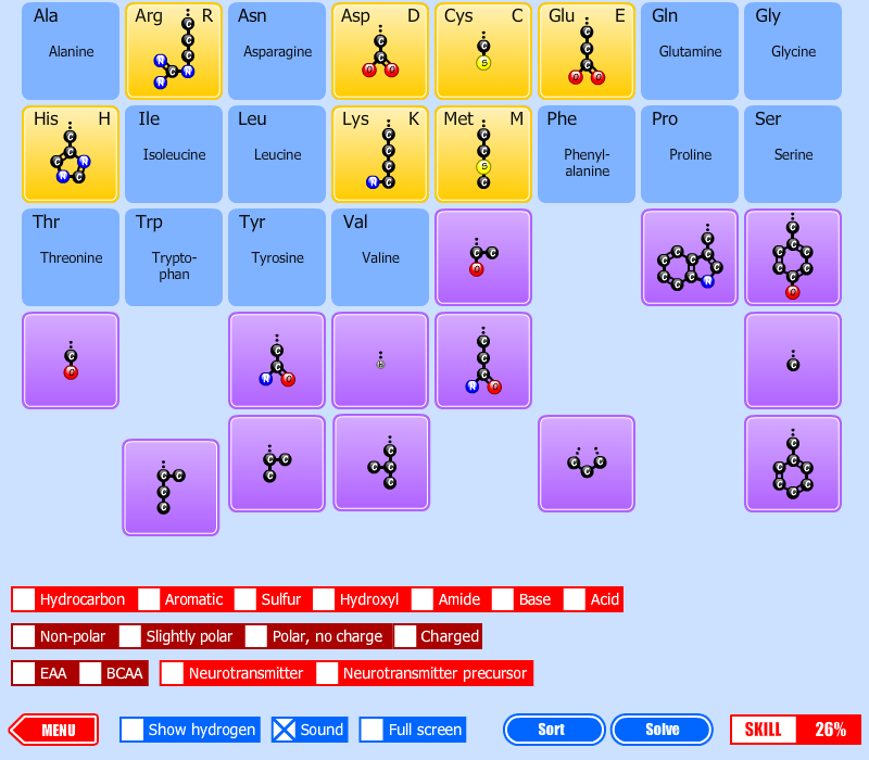 Amino Acid Match Game