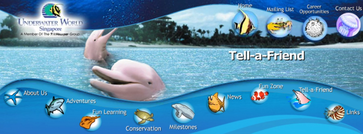 Underwater World Singapore Tell a Friend Banner