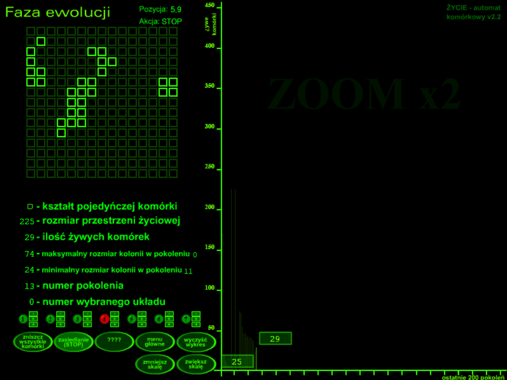 Życie - automat komórkowy v2.2