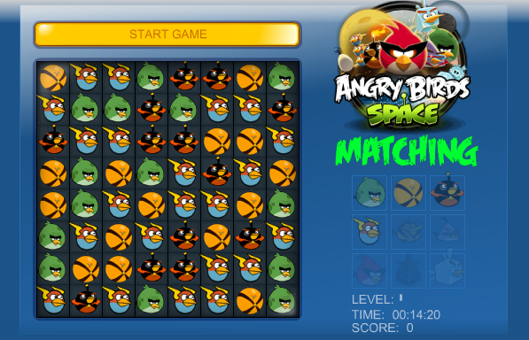 Angry Birds Space Matching