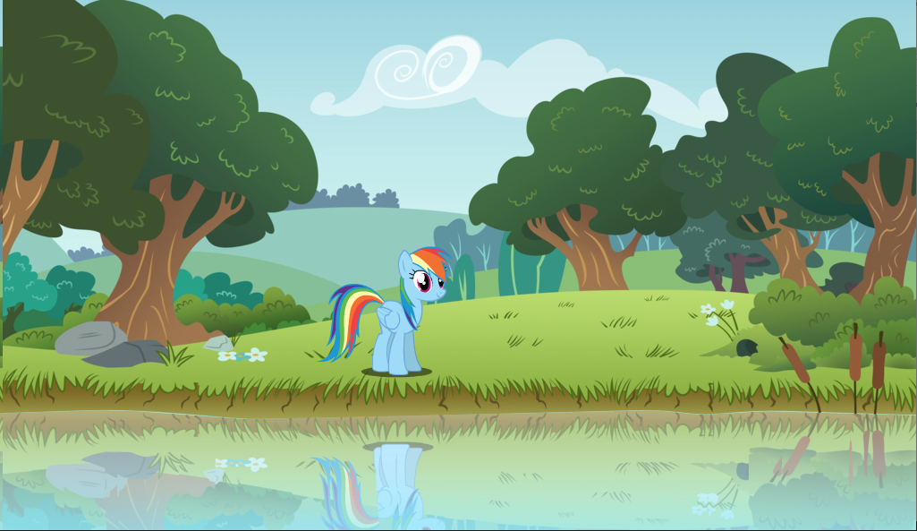 Rainbow Dash at the lake