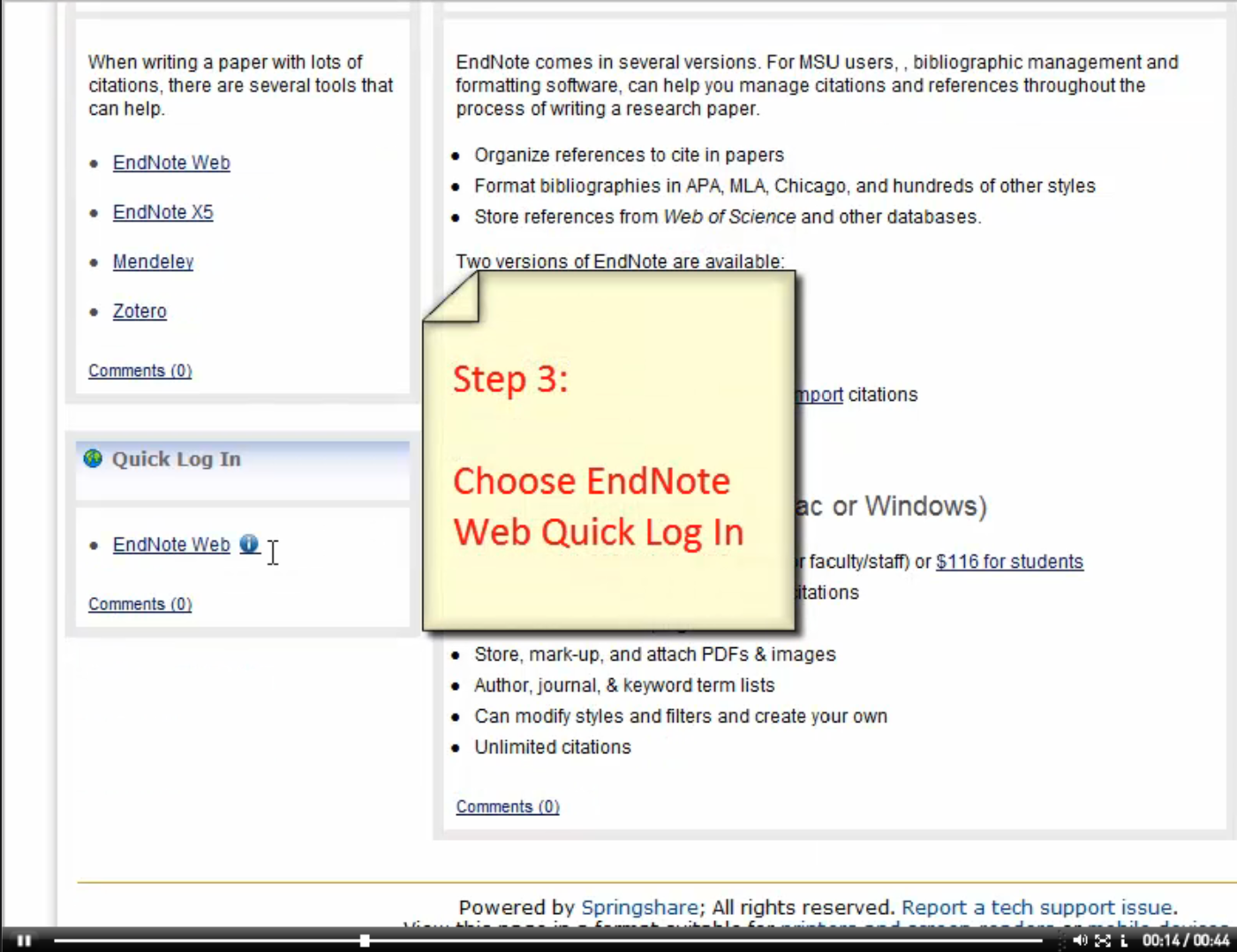 Setting up Your EndNote Web Account