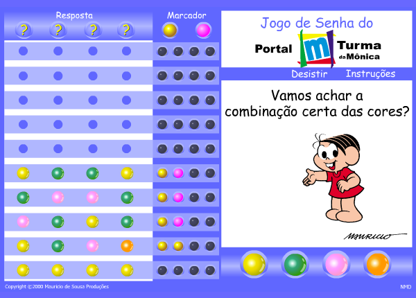 Jogo de Senha do Portal Turma da Mônica