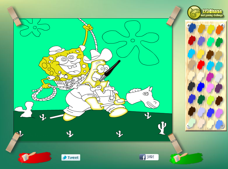 Spongebob Riding Kids Coloring