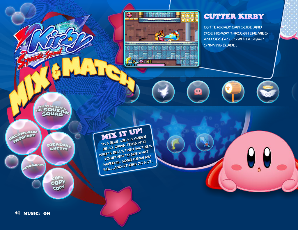 Kirby: Squeak Squad Microsite