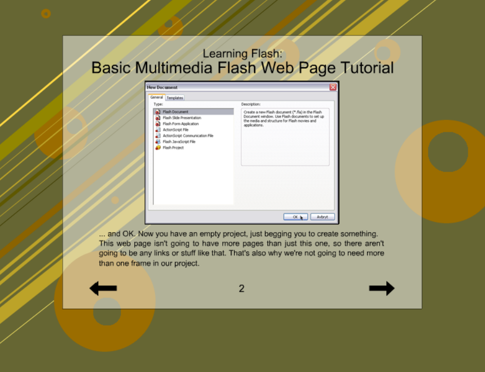 Learning Flash: Basic Multimedia Flash Web Page Tutorial