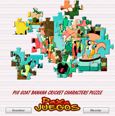 Pig Goat Banana Cricket Characters Puzzle