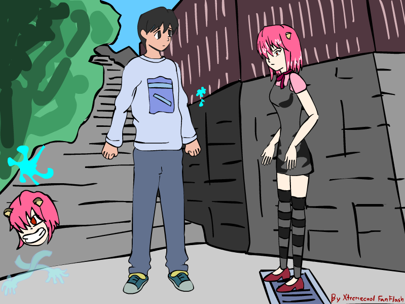 Lucy Kills Kouta - Elfen Lied