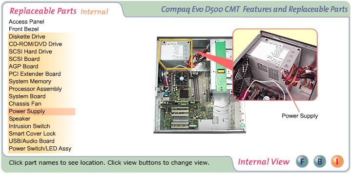 HP D500 CMT Part Locator